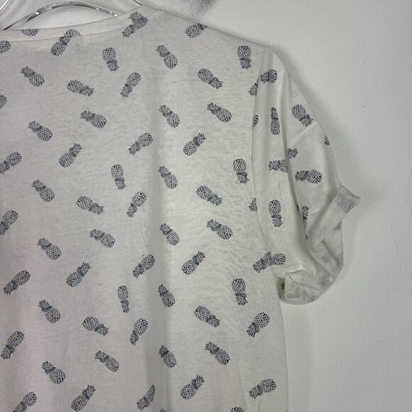 NWT J. Crew Factory Pineapple Tie Waist T-Shirt White Size Medium M NEW - Picture 10 of 11